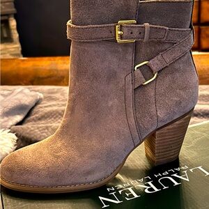 Brand new suede Ralph Lauren heeled short boots